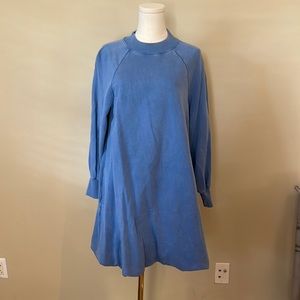 Something Navy Blue Bubble Hem Sweatshirt Dress Small
